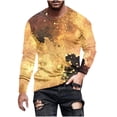 thumbnail image 1 of Dagegui Mens Long Sleeve T -Shirts Trendy Camo Print Pullover Tops Casual Crewneck Tees Lightweight Outdoor Active Camouflage Shirts Yellow,M, 1 of 5