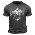 thumbnail image 1 of Dagegui Mens Mountain Graphic T Shirt Short Sleeve Crewneck Shirt Comfy Running Athletic Tee Muscle Top Gray,XL, 1 of 5