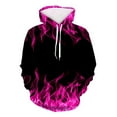 thumbnail image 1 of Dagegui Mens Novelty Hoodies 3D Flame Print Hooded Sweatshirts Casual Drawstring Pullover Sweatshirt Fashion Outdoor Streetwear Tops Hot Pink 3XL, 1 of 2