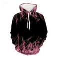 thumbnail image 1 of Dagegui Mens Novelty Hoodies 3D Flame Print Hooded Sweatshirts Casual Drawstring Pullover Sweatshirt Fashion Outdoor Streetwear Tops Pink L, 1 of 2