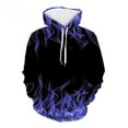 thumbnail image 1 of Dagegui Mens Novelty Hoodies 3D Flame Print Hooded Sweatshirts Casual Drawstring Pullover Sweatshirt Fashion Outdoor Streetwear Tops Dark Blue XL, 1 of 2