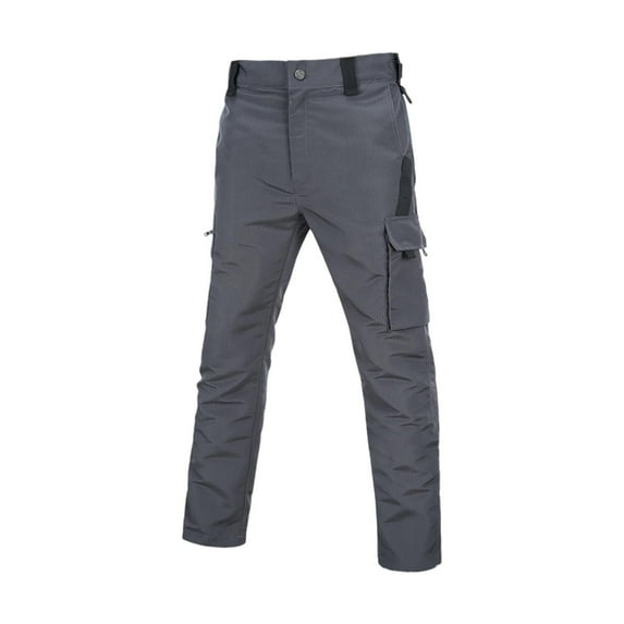 Dagegui Mens Outdoor Tactical Pants Waterproof Hiking Fishing Pant Multi Pockets Running Training Workout Cargo Pants Gray M