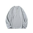 thumbnail image 1 of Dagegui Mens Oversized Shirts Long Sleeve 1/4 Zip up T-Shirt Cotton Casual Loose Fit Pullover Shirt Solid Color Fall Basic Tees Tops Dark Gray M, 1 of 4