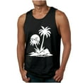 thumbnail image 1 of Dagegui Mens Palm Tree Print Tank Tops Casual Loose Beach Tank Top Big and Tall Workout Muscle Tanks Lightweight Summer Sport Tees Shirts Black 4XL, 1 of 5