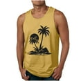 thumbnail image 1 of Dagegui Mens Palm Tree Print Tank Tops Casual Loose Beach Tank Top Big and Tall Workout Muscle Tanks Lightweight Summer Sport Tees Shirts Yellow 4XL, 1 of 5
