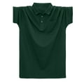 thumbnail image 1 of Dagegui Mens Plus Size T-Shirts Casual Short Sleeve Lapel Shirts with 2 Buttons and Pocket Solid Loose Fit T Shirt Summer Cotton Tees for Men Time Limited Sale Green,L, 1 of 7