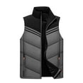 thumbnail image 1 of Dagegui Mens Puffer Vest Casual Stand Collar Sleeveless Jacket Lightweight Outerwear Trendy Patchwork Coats with Zip Pockets Gray XXL, 1 of 3