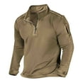 thumbnail image 1 of Dagegui Mens Pullover Sweatshirts 1/4 Zip Stand Collar Long Sleeve Lightweight Athletic Workout Tops Khaki S, 1 of 5