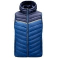 thumbnail image 1 of Dagegui Mens Quilted Jackets Sleeveless Hooded Vest Trendy Patchwork Coats Lightweight Outdoor Athletic Fall Jacket with Pockets Blue M, 1 of 8
