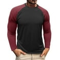 thumbnail image 1 of Dagegui Mens Raglan Long Sleeve Shirts Crewneck Baseball T-Shirts Trendy Color Block Tees Outdoor Athletic Pullover Tops Black XL, 1 of 6