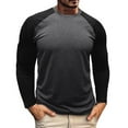 thumbnail image 1 of Dagegui Mens Raglan Long Sleeve Shirts Crewneck Baseball T-Shirts Trendy Color Block Tees Outdoor Athletic Pullover Tops Dark Gray XL, 1 of 6