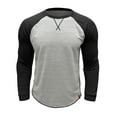 thumbnail image 1 of Dagegui Mens Raglan Long Sleeve T-Shirts Cotton Vintage Baseball Jersey Tee Color Matching Gym Workout Muscle Shirts Soft Fall Basic Shirt Tops White L, 1 of 5
