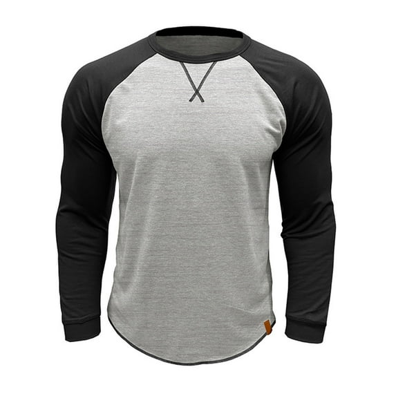 Dagegui Mens Raglan Long Sleeve T-Shirts Cotton Vintage Baseball Jersey Tee Color Matching Gym Workout Muscle Shirts Soft Fall Basic Shirt Tops White L