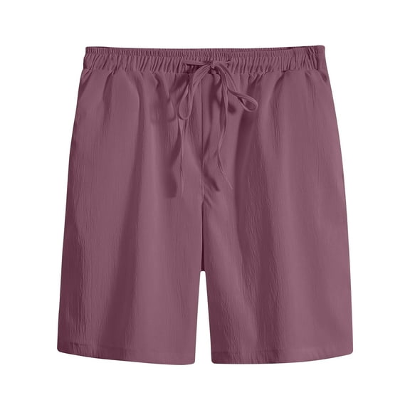 Dagegui Mens Shorts Summer Ice Silk Casual Straight Fit Shorts Drawstring Elastic Waist Work Shorts Big and Tall Solid Sport Shorts with Pockets Wine 3XL