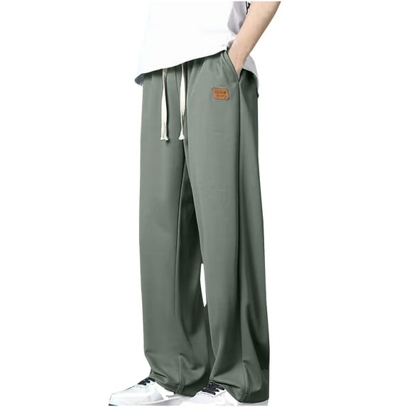 Dagegui Mens Solid Sweatpants Open Bottom Lounge Pant with Pockets Big and Tall Elastic Waist Sweatpant Loose Fit Outdoor Casual Trousers Fall Pants Dark Gray 2XL