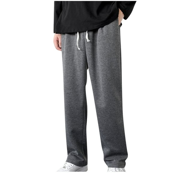 Dagegui Mens Sweatpants with Pockets Drawstring Elastic Waist Straight Leg Sweat Pant Casual Running Jogger Athletic Pants Dark Gray,2XL