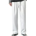 thumbnail image 1 of Dagegui Mens Sweatpants with Pockets Drawstring Elastic Waist Straight Leg Sweat Pant Casual Running Jogger Athletic Pants White,L, 1 of 7