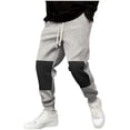 thumbnail image 1 of Dagegui Mens Sweatpants with Pockets Lightweight Elastic Waist Drawstring Pants Trendy Color Block Athletic Joggers Gray S, 1 of 6