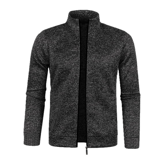 Dagegui Mens Sweatshirts Full Zip Mock Neck Sweatshirt Lightweight Sport Coat Fall Long Sleeve Jogging Jackets Dark Gray XXXL