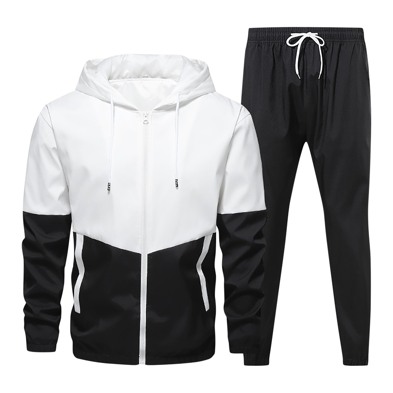Dagegui Mens Sweatsuits 2 Piece Long Sleeve Color Block Outfits Full ...