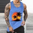 thumbnail image 1 of Dagegui Mens Tank Tops Summer Beach Casual Tees Fashion Sleevelees Round neck Vest Big And Tall Loose Fit Muscle Tanks Sunset Print Tees, 1 of 5