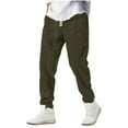 thumbnail image 1 of Dagegui Mens Waffle Sweatpants Comfy Elastic Waist Jogger Pants with Drawstring and Pockets Outdoor Active Trousers Army Green XL, 1 of 6