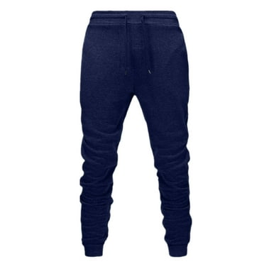 Dagegui Mens Winter Jogger Sweatpants Fleece Warm Pants Slim Fit Gym Workout Pants Tapered Running Athletic Trousers Drawstring Elastic Waist Sweatpant Today Deals Navy XL