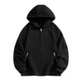 thumbnail image 1 of Dagegui Mens Womens Hooded Sweatshirt Unisex Full Zip Hoodie with Pockets Solid Color Fall Coats Casual Loose Fit Sport Tops Black XL, 1 of 7