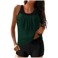 thumbnail image 1 of Dagegui Modest Tankini Swimsuits for Women Athletic Bathing Suits Summer Blouson Tank Tops with Board Shorts 2 Piece Swimwear Green L, 1 of 5