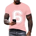 thumbnail image 1 of Dagegui Number 6 T-Shirt for Men Summer Crew Neck Short Sleeve Tops Lightweight Running Workout Muscle Tee Gym Tshirts Pink L, 1 of 6