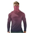 thumbnail image 1 of Dagegui Outdoor Work Hoodie for Men Sun Protection Shirts UPF 50+ Long Sleeve Fishing Tee with Face Mask UV Rash Guard Pullover Tops Watermelon Red L, 1 of 5
