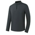 thumbnail image 1 of Dagegui Quarter Zip Up Shirts for Men Long Sleeve Mock Neck T-Shirts Big and Tall Workout Fitness Tees Lightweight Running Sport Shirt Fall Tops Dark Gray XL, 1 of 7