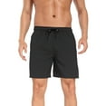 thumbnail image 1 of Dagegui Quick Dry Beach Shorts for Men Drawstring Elastic Waist Swimming Surfing Trunks with Liner Black S, 1 of 8