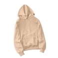 thumbnail image 1 of Dagegui Rhinestone Long Sleeve Hoodies for Women Fleece Lined Hooded Sweatshirt Streetwear Casual Pullover Tops with Pocket Khaki XL, 1 of 5
