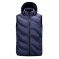 thumbnail image 1 of Dagegui Sleeveless Hooded Jackets for Men Lightweight Quilted Stand Collar Vest with Pockets Fall Winter Outdoor Active Vests Dark Blue XXL, 1 of 7
