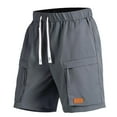 thumbnail image 1 of Dagegui Summer Cargo Shorts for Men Drawstring Elastic Waist Athletic Jogger Lightweight Running Workout Short Pants with Pockets Gray S, 1 of 4
