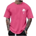 thumbnail image 1 of Dagegui Summer Crewneck Short Sleeve T-Shirt for Men Casual Loose Fit Daily Tops Trendy Palm Tree Graphic Tees Comfortable Pullover Shirts Watermelon Red XXXL, 1 of 4