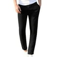 thumbnail image 1 of Dagegui Summer Linen Pants for Men Drawstring Elastic Waist Slim Fit Trousers Lightweight Breathable Work Daily Pant with Pocket Black M, 1 of 9