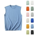 thumbnail image 1 of Dagegui Summer Tank Tops for Men Cotton Crewneck Sleeveless Pullover Tees Big and Tall Sport Tanks Solid Color Casual Loose Fit Undershirts Dark Blue 2XL, 1 of 4