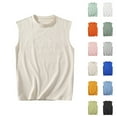 thumbnail image 1 of Dagegui Summer Tank Tops for Men Cotton Crewneck Sleeveless Pullover Tees Big and Tall Sport Tanks Solid Color Casual Loose Fit Undershirts Khaki M, 1 of 4