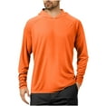 thumbnail image 1 of Dagegui Sun Shirts Mens Tops UPF 50+ UV Protection Hoodies Long Sleeve Lightweight Summer Hiking Fishing Cycling Tops Orange S, 1 of 6