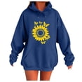 thumbnail image 1 of Dagegui Sunflower Hoodies for Women Oversized Sweatshirts Fall Winter Hooded Pullover Top | Aesthetic Drop Shoulder, Long Sleeve, Baggy, Pocket, School, Everyday Casual Wear Blue M, 1 of 4