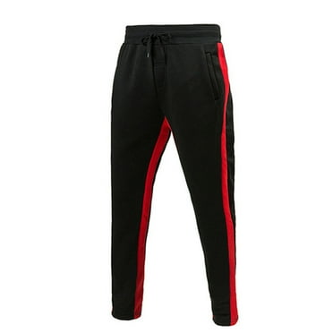 Dagegui Sweatpants for Men Striped Tapered Jogger Pant Slim Fit Open Bottom Athletic Pants Trendy Running Jogging Sweatpant Fall Daily Trousers Today Deals Black 2XL
