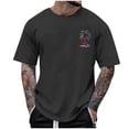 thumbnail image 1 of Dagegui T Shirt for Men Summer Round Neck Short Sleeve Palm Tree Graphic Tees Casual Loose Fit T-Shirt Big and Tall Everyday Basic Tops Dark Gray XXXXL, 1 of 4