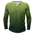 thumbnail image 1 of Dagegui Tie Dye Long Sleeve Shirt for Men Big and Tall Crewneck Button T-Shirts Fall Henley Gradient Color Tees Casual Hawaiian Travel Shirts Army Green M, 1 of 4