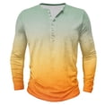 thumbnail image 1 of Dagegui Tie Dye Long Sleeve Shirt for Men Big and Tall Crewneck Button T-Shirts Fall Henley Gradient Color Tees Casual Hawaiian Travel Shirts Yellow 4XL, 1 of 4
