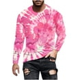 thumbnail image 1 of Dagegui Tie Dye Long Sleeve T-Shirts for Men Novelty 3D Print Pullover Shirts Big and Tall Slim Fit Sport Shirt Casual Outdoor Hawaiion Vacation Tees Pink M, 1 of 5