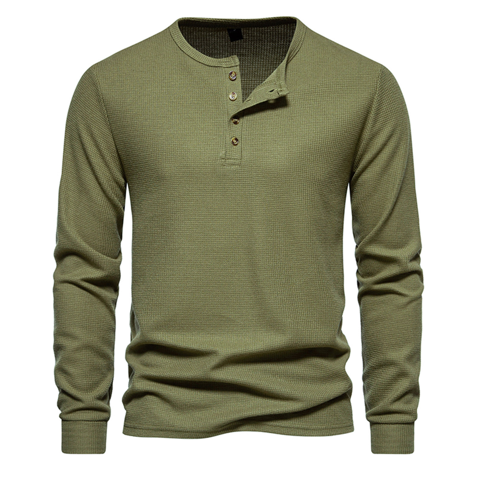 Maglietta Henley Uomo Manica Lunga – Leggera, Casuale, Vintage – Cotone Misto Elastico – Taglie S-3XL – CS01