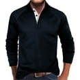 thumbnail image 1 of Dagegui Today Clearance! Mens Long Sleeve Buttons T-Shirts Waffle Knit Lapel Pullover Tops Trendy Golf Sport Shirt Lightweight Breathable Tees Fall Casual Shirts Blue,L, 1 of 5