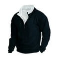 thumbnail image 1 of Dagegui Today Sales! Mens Quarter Zip Pullover Winter Stand Neck Long Sleeve Sweatshirts Big and Tall Thin Fleece Tops Casual Loose Fit Sweatshirt Navy,S, 1 of 3